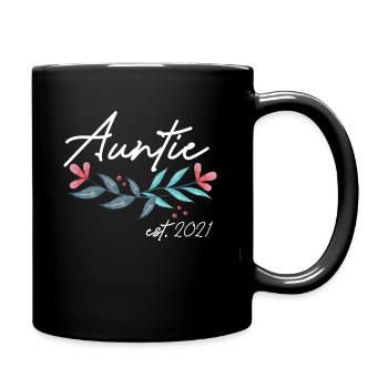 Auntie Est. Cadeau de chemise de tante enceinte 2021 - Mug uni - noir - Droite