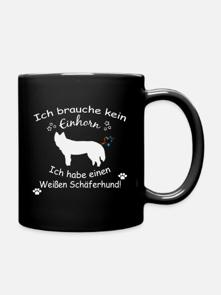 Weisser Schäferhund Tshirt - Weisser Schäferhund - Tasse einfarbig - Schwarz