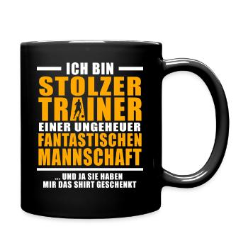 Fußball - Stolzer Trainer einer fantastischen - Tasse einfarbig - Schwarz - Rechts