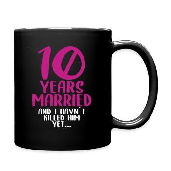 10 wedding anniversary gift wife - Full Colour Mug - black - Right
