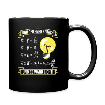 Elektrotechnik Elektriker Strom - Tasse einfarbig - Schwarz - Rechts