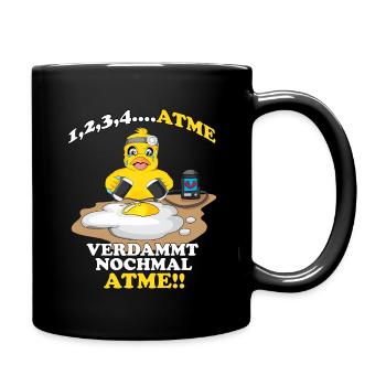 Küken atme verdammt noch mal atme Wiederbelebung - Tasse einfarbig - Schwarz - Rechts