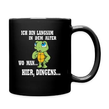 Schildkröte 60 Geburtstag im Jahrgang 1960 Alter - Tasse einfarbig - Schwarz - Rechts