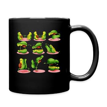 Yoga Veggie Avocado Couple Meditation Avocato - Full Colour Mug - black - Right