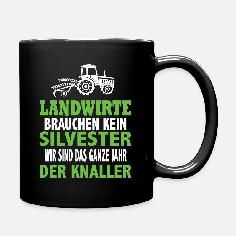 Landwirtschaft Landwirte Bauern Bauernkind Traktor - Tasse einfarbig - Schwarz