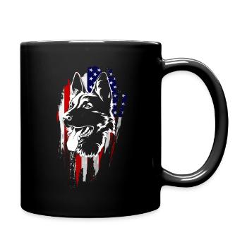 German Shepherd Patriotic - Full Colour Mug - black - Right