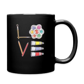 Kunst Malen - Tasse einfarbig - Schwarz - Rechts
