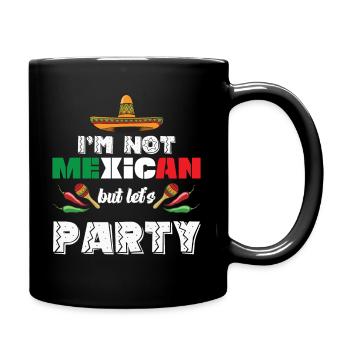 Mexican party mariachi band sombrero - Full Colour Mug - black - Right