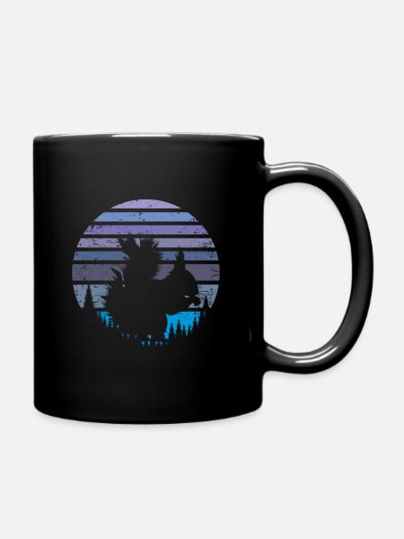 Vintage Eichhörnchen Sonnenuntergang Nagetier - Tasse einfarbig - Schwarz