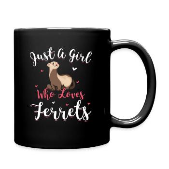 Juste une fille Qui Loves Ferrets Ferrets Mom Gift - Mug uni - noir - Droite