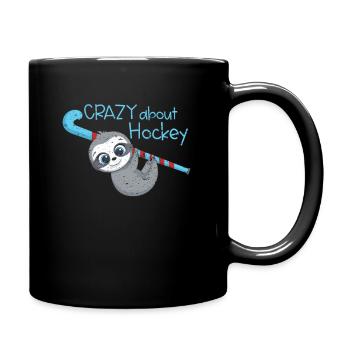 Field Hockey Crazy About Fieldhockey cute Sloth - Full Colour Mug - black - Right