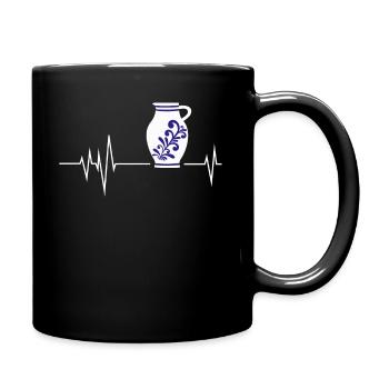 Herzschlag Bembel Apfelwein-Krug Most Krug Hessen - Full Colour Mug - black - Right