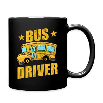 Bus - Tasse einfarbig - Schwarz - Rechts