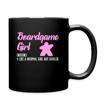 boardgame girl - Tasse einfarbig - Schwarz - Rechts