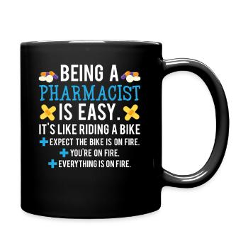 Lustiger Apotheker - Tasse einfarbig - Schwarz - Rechts
