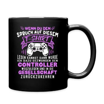 Gamer Zocker Games Pc Gamer Geschenk - Tasse einfarbig - Schwarz - Rechts