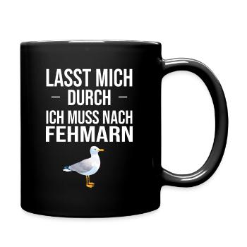 Fehmarn Print - Tasse einfarbig - Schwarz - Rechts
