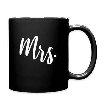 Mr & Mrs Partnerlook Couples - Full Colour Mug - black - Right