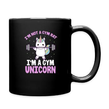 Gym Einhorn - Tasse einfarbig - Schwarz - Rechts