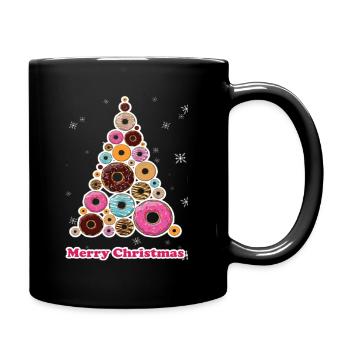 Joyeux Noël beignet sapin de Noël - Mug uni - noir - Droite