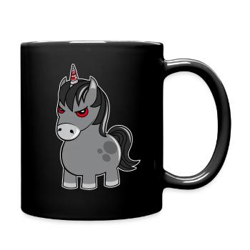 Evil Angry Unicorn Unicorn Funny Gift - Full Colour Mug - black - Right