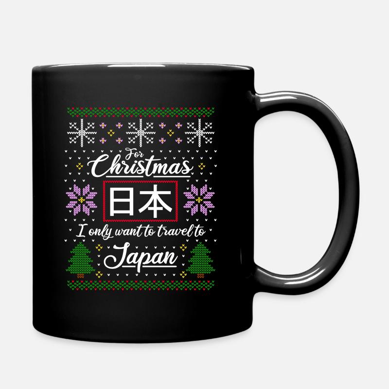 Japan trip Ugly Christmas - Full Colour Mug - black