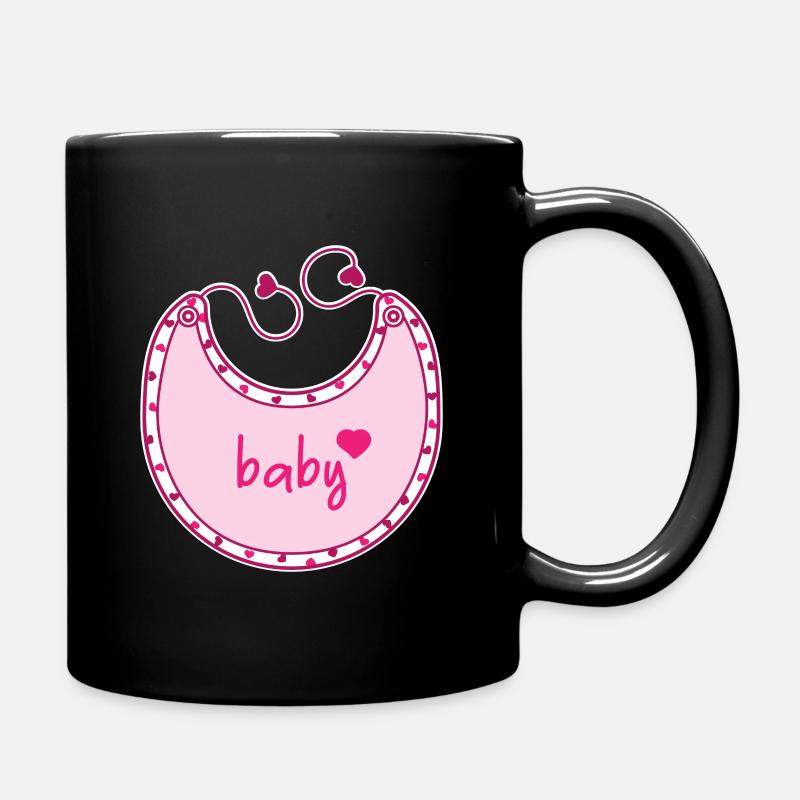 Pink baby bib - Full Colour Mug - black