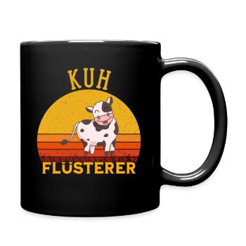Kuh Flüsterer - Tasse einfarbig - Schwarz - Rechts