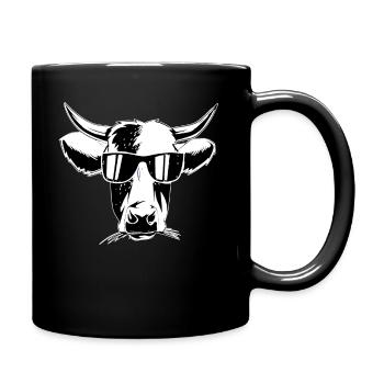 Coole Winter Kuh Milchkuh Landwirt Bauernhof - Tasse einfarbig - Schwarz - Rechts