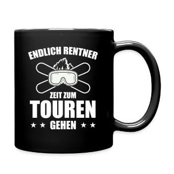Endlich Rentner Zeit zum Touren Gehen Skitour - Tasse einfarbig - Schwarz - Rechts