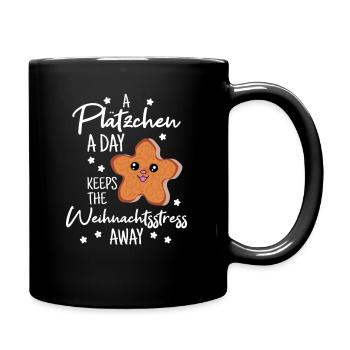 Weihnachten Adevent Plätzchen Spruch für Lebkuchen - Tasse einfarbig - Schwarz - Rechts