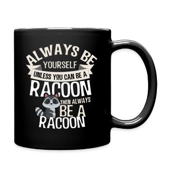 racoon - Full Colour Mug - black - Right