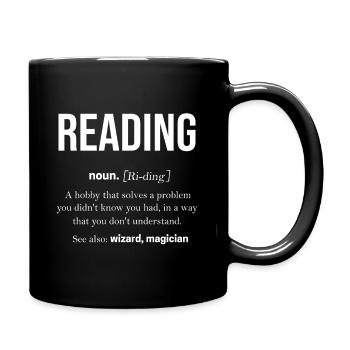 Buch - Tasse einfarbig - Schwarz - Rechts
