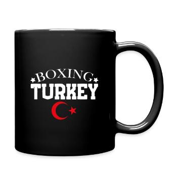 Turkey boxing Turkish professional boxer - Full Colour Mug - black - Right