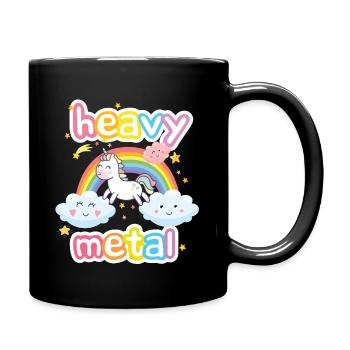 heavy metal licorne drôle - Mug uni - noir - Droite