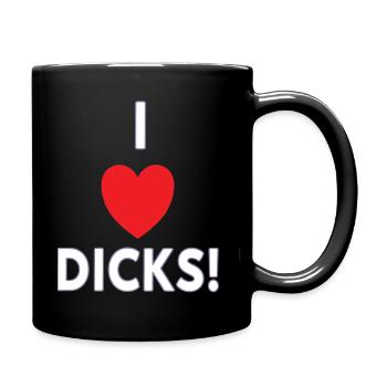 J'adore les bites! Chemise drôle pour amateur de bite - Mug uni - noir - Droite