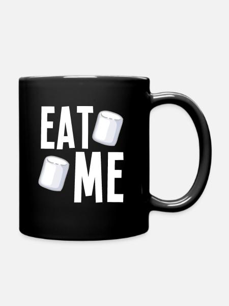 Eat Me Marshmallows - Ensfarvet krus - sort