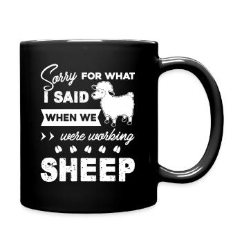 Schafe Lustige Schafe - Tasse einfarbig - Schwarz - Rechts