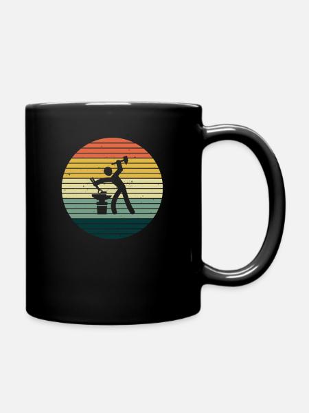 Idée cadeau vintage forgeron maréchal-ferrant - Mug uni - noir