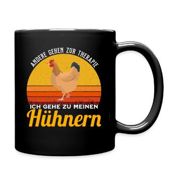Huhn - Ich gehe zu Hühnern - Tasse einfarbig - Schwarz - Rechts