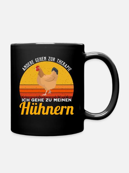 Huhn - Ich gehe zu Hühnern - Tasse einfarbig - Schwarz