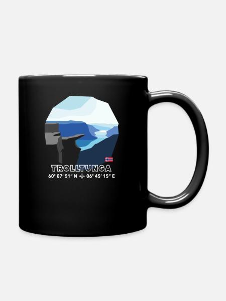 Souvenir de drapeau de la Norvège Low Poly Trolltunga Rock - Mug uni - noir