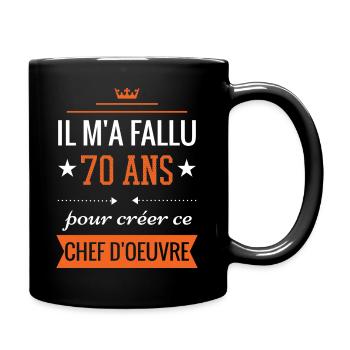 Cadeau anniversaire 70 ans chef d'oeuvre humour - Mug uni - noir - Droite