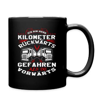 Trucker LKW Fahrer Fernfahrer Brummi Geschenk - Tasse einfarbig - Schwarz - Rechts