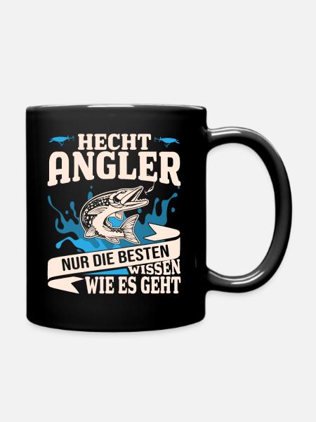 Hecht Angler - Tasse einfarbig - Schwarz