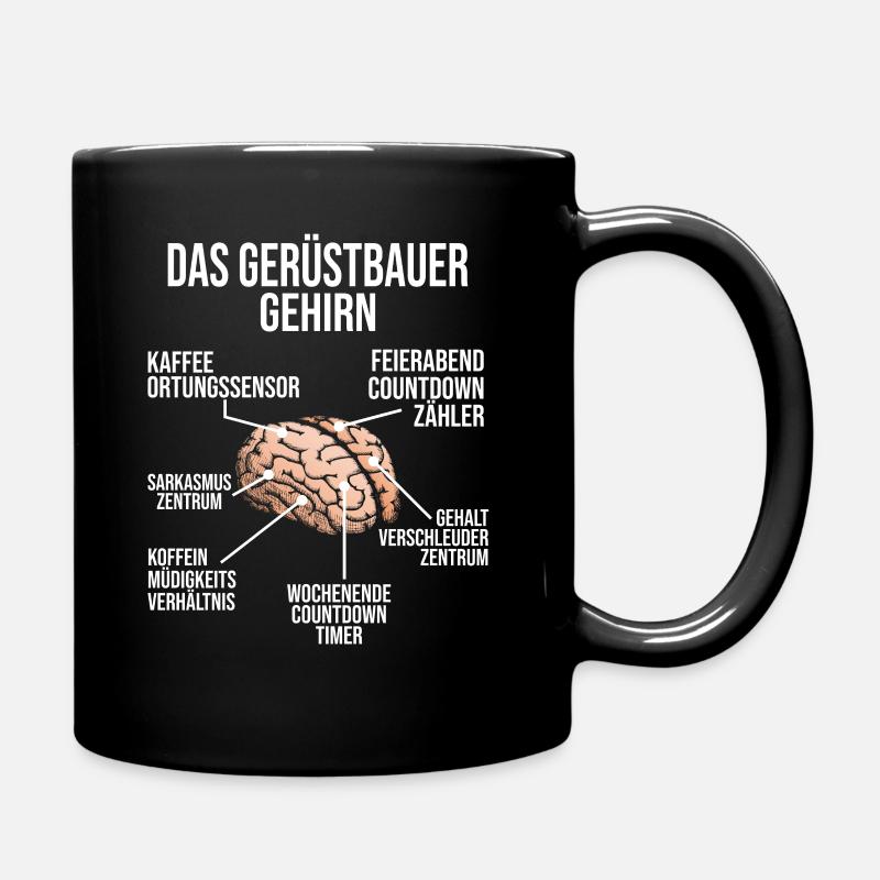 Gerüstbauer Gehirn Gerüstbau Bauarbeiter - Tasse einfarbig - Schwarz