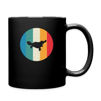 Schnabeltier Ente Vintage Geschenkidee - Tasse einfarbig - Schwarz - Rechts