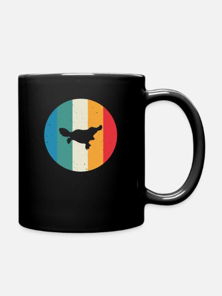 Schnabeltier Ente Vintage Geschenkidee - Tasse einfarbig - Schwarz