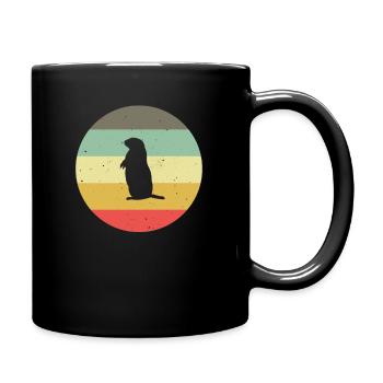 Groundhog rodent vintage gift idea - Full Colour Mug - black - Right