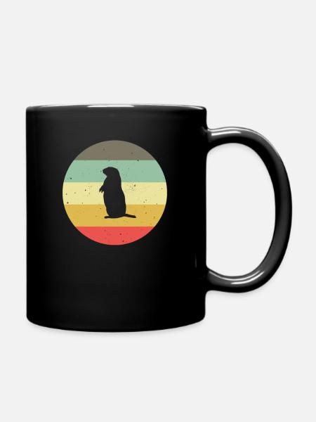 Murmeltier Nagetier Vintage Geschenkidee - Tasse einfarbig - Schwarz